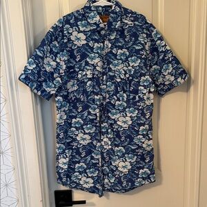 Red Camel Navy and White Floral Men's Shirt